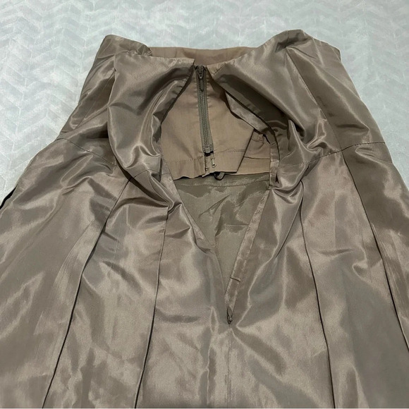 J.Crew Strapless A-Line Silk Dress Ivory Gold Size 10 - Picture 4 of 9